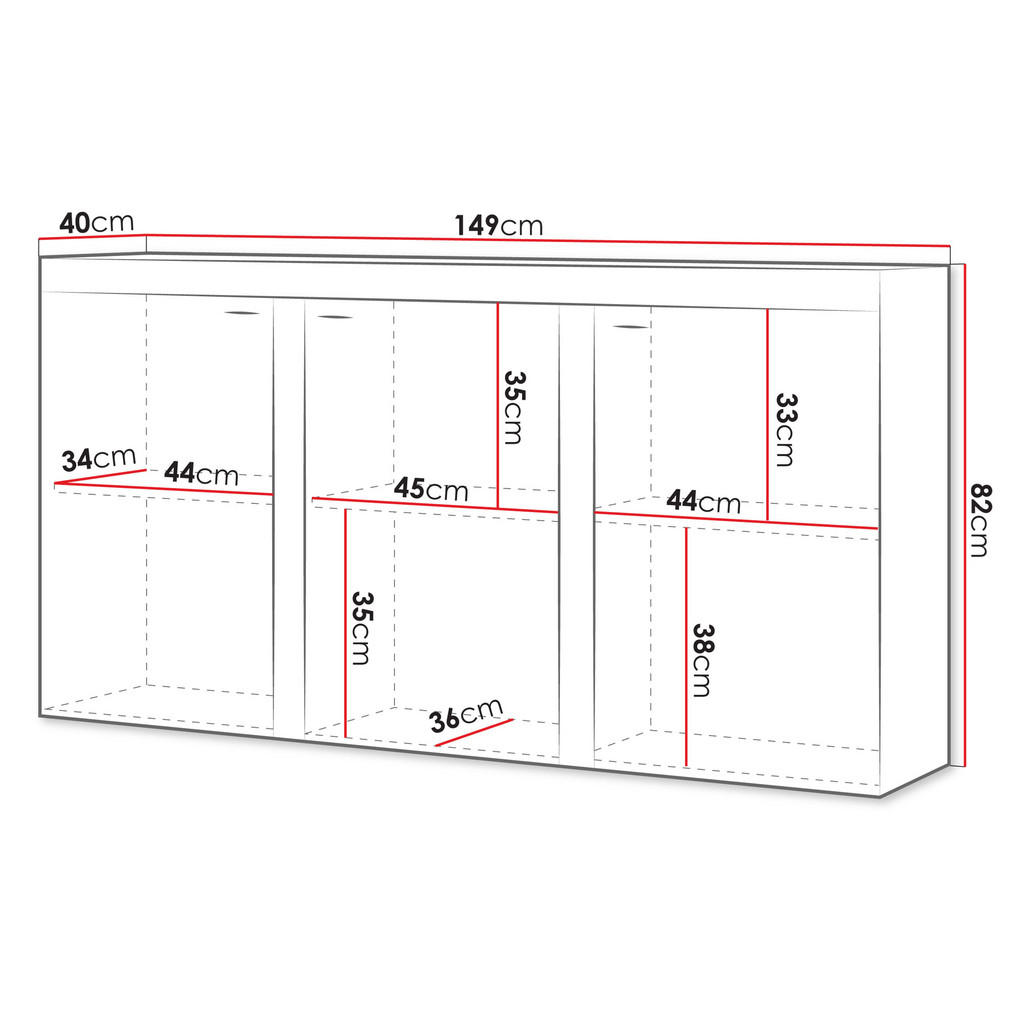 Thumbnail - Mirjan24 Kommode, Eiche, Graphit, Holzwerkstoff, Rechteckig,Rechteckig, 149x82x40 cm, Wohnzimmer, Kommoden & Sideboards,...