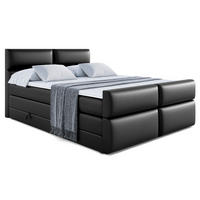 BOXSPRINGBETT BOXI3-Z KING - 120x200 - H3/H4 - Schwarz Hochglanz - Schwarz Hochglanz, Holzwerkstoff (120/200cm) - ALTDECOR