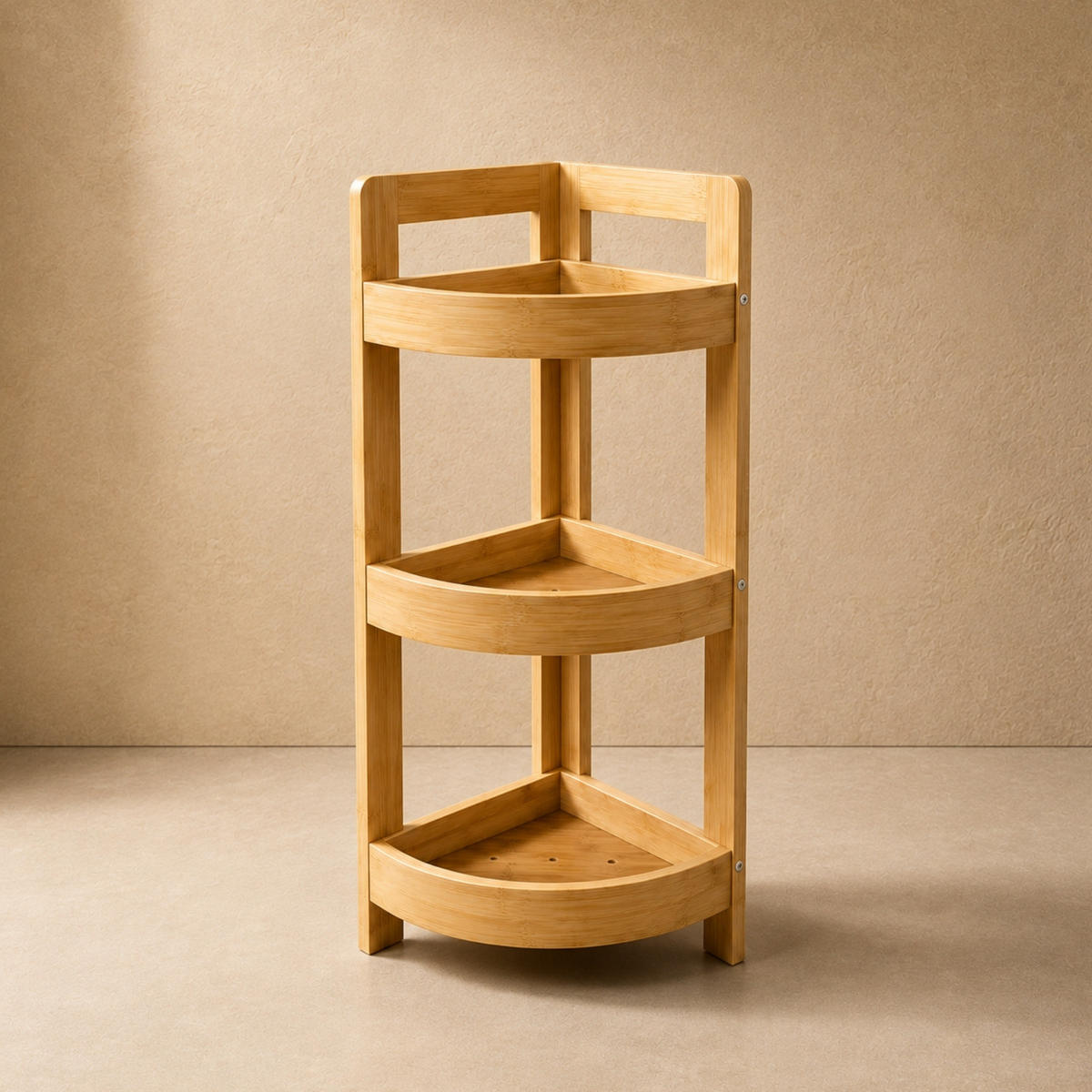 ECKREGAL aus Bambus für das Badezimmer 23/23/61 cm - Beige, Naturmaterialien (23/61/23cm) - NUXIO