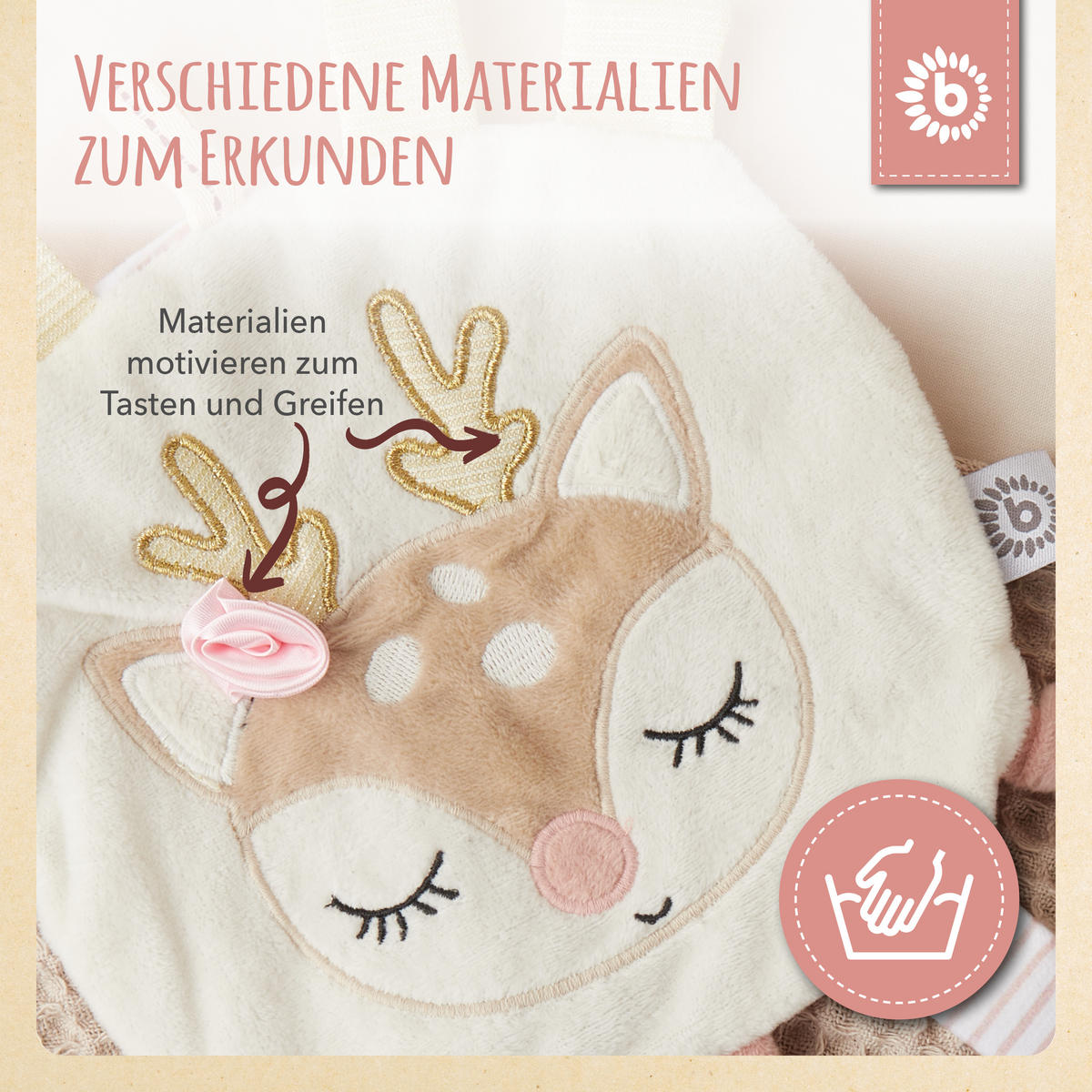 KNISTERTUCH Reh - ab Geburt - Beige, Textil (28/36cm) - Bieco Spielwaren