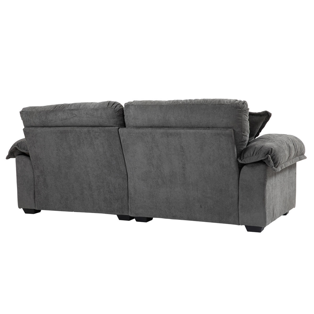 2-SITZER Sofa Chenille Polster mit tiefem Sitz, Doppelschichtkissen 213,4/90,1/87,6 cm Grau - Grau, Textil (90.1/87.6/213.4cm) - Redom