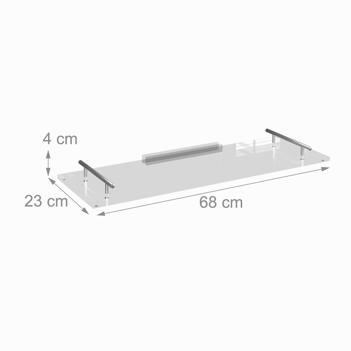 BADEWANNENABLAGE - Transparent, Kunststoff/Metall (68/4/23cm) - Relaxdays