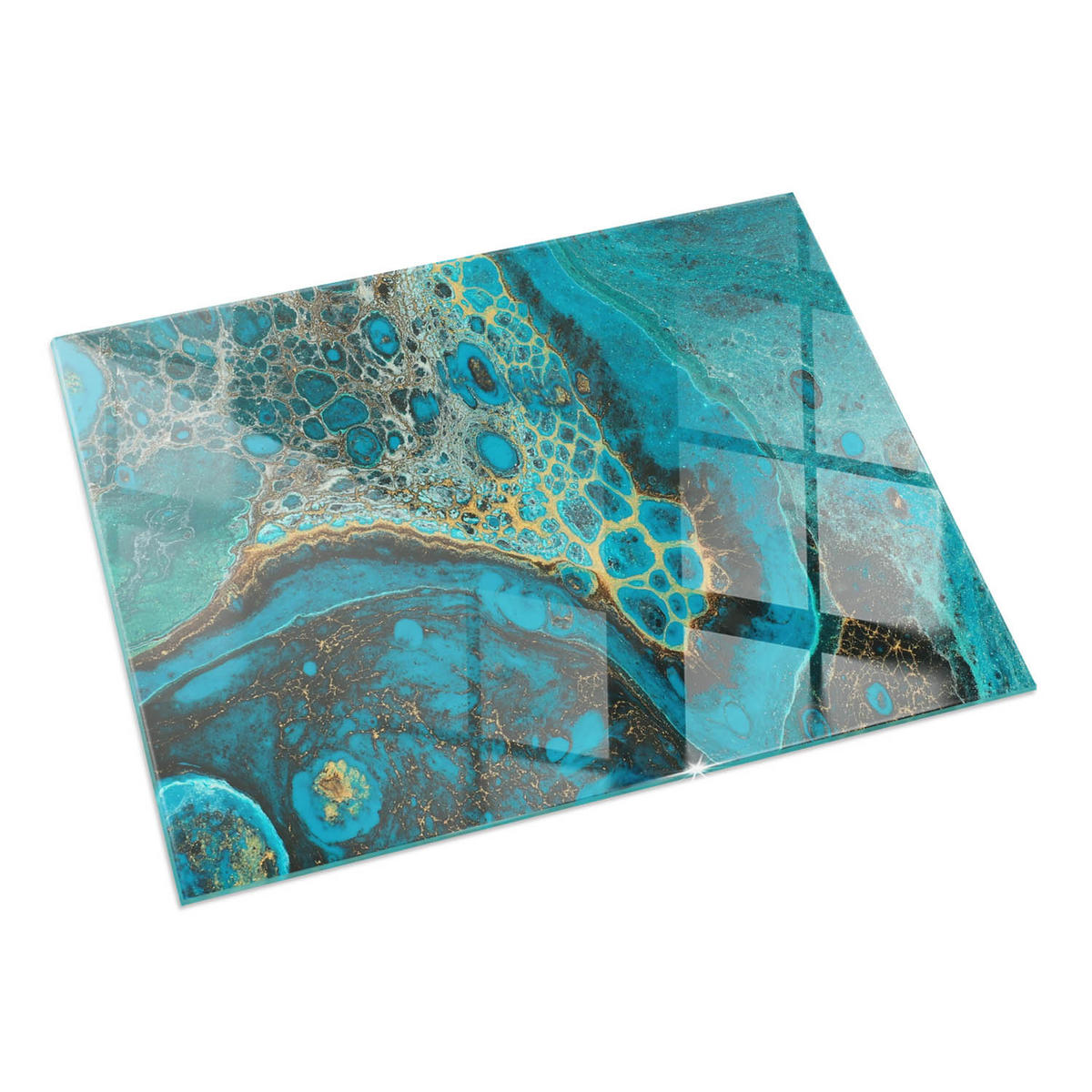 GLASPLATTE für Kamin 120x80 cm Türkis - Türkis, Glas (120/80/0.4cm) - ArtPrintCave