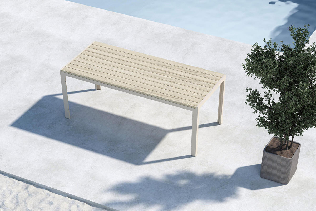 GARTENESSTISCH MIRKO Beige 90x205x74 cm - Beige, Metall (205/90/74cm) - FURNLUX