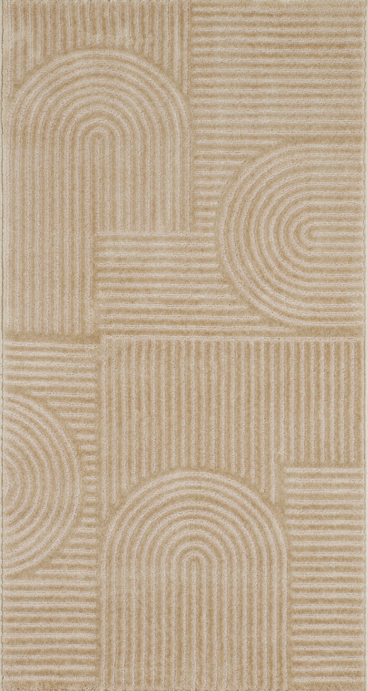TEPPICH mit Bogenmuster in Beige Bianca 80x150 cm - Beige, Textil (80/150cm) - Nazar Rugs