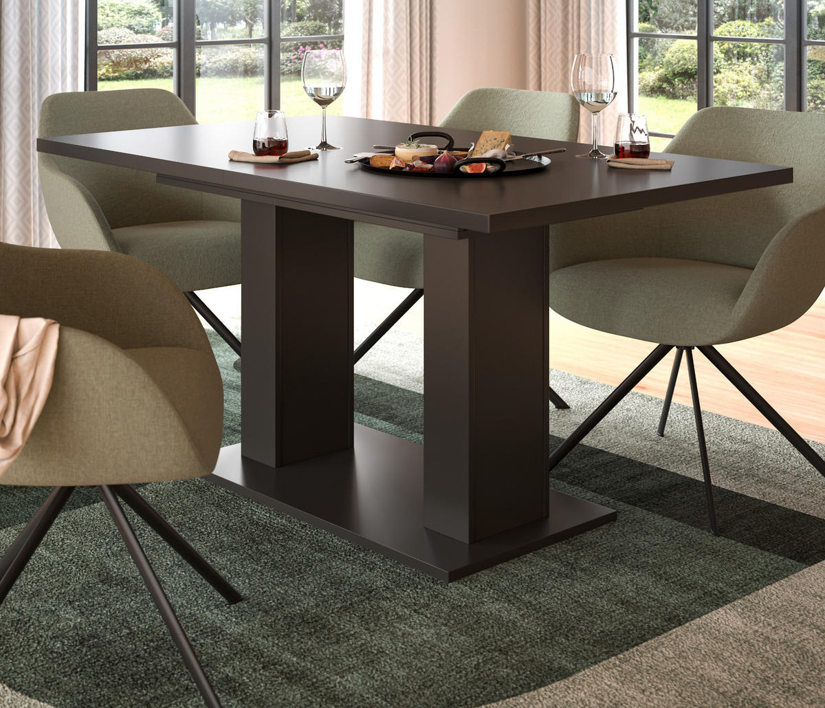 ESSTISCH grau, Küchentisch ausziehbar 150 - 190 cm - Grau, Holzwerkstoff/Metall (150/90/76cm) - Inn.Furn