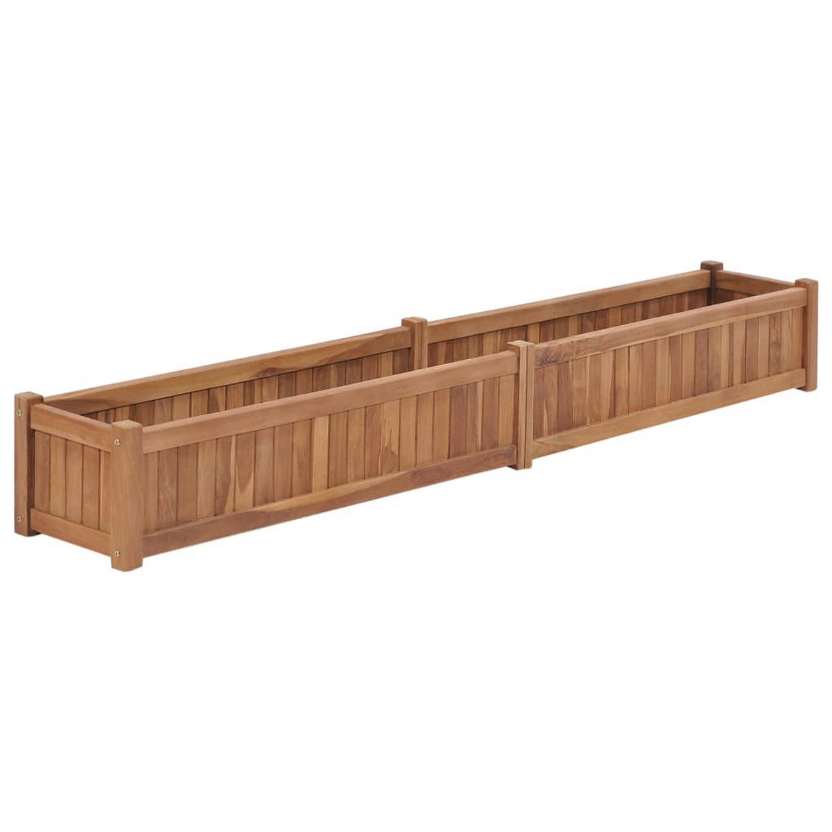 HOCHBEET 200x30x25 cm Massivholz Teak - Braun, Holz (200/25/30cm) - furnicato