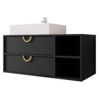 DULAP PENTRU CHIUVETA 14 - auriu/negru, compozit lemnos/metal (100/45/47cm) - MIRJAN24