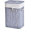 WÄSCHEKORB, Bambus, Grau - Grau, Naturmaterialien (30/60/40cm) - HOMCOM