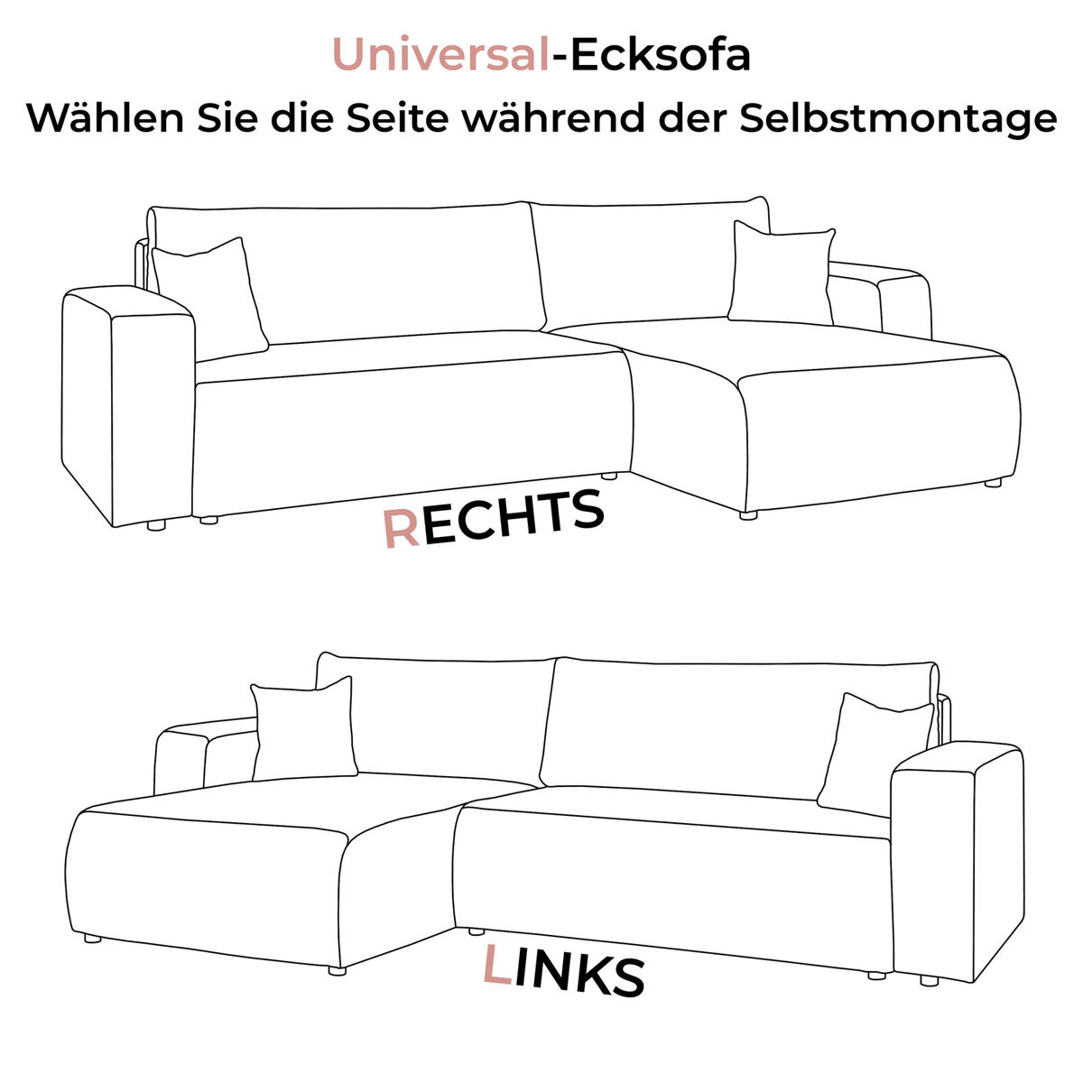 ECKSOFA Gepolstertes PRESTIGE XL mit Schlaffunktion und Bettkasten, Poso 110 - Hellgrau, Textil (277/143cm) - Lookway