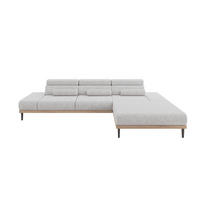ELEKTRISCHES ECKSOFA Rechts MONA 316x205x85 Grau Velours - Grau, Holzwerkstoff/Textil (316/205cm) - ALTDECOR