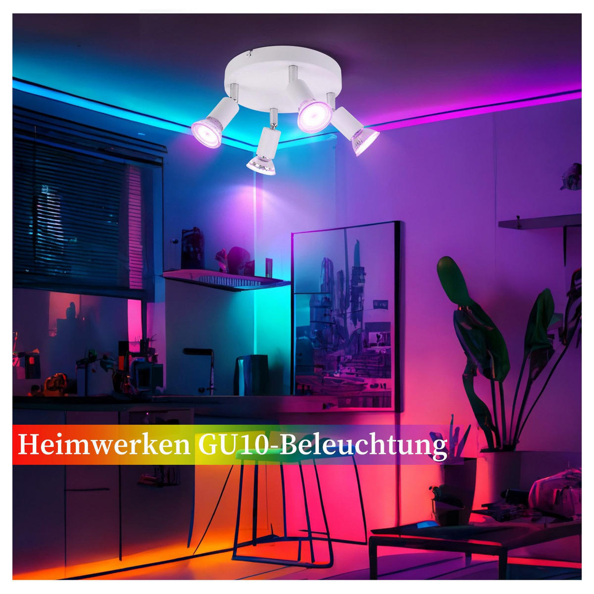 DECKENLEUCHTE Lutton 15/15/8cm - Weiß, Metall (15/15/8cm) - Nettlife