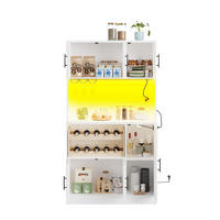 BUFFET 100/40/180 cm in Weiß mit LED-Beleuchtung und Steckdosenleiste - Weiß, Holzwerkstoff (100/180/40cm) - Flora Grace