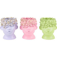 PFLANZFIGUREN Flora 3-tlg. H13 cm - Multicolor, Kunststoff (12/13/12cm) - FURNARO