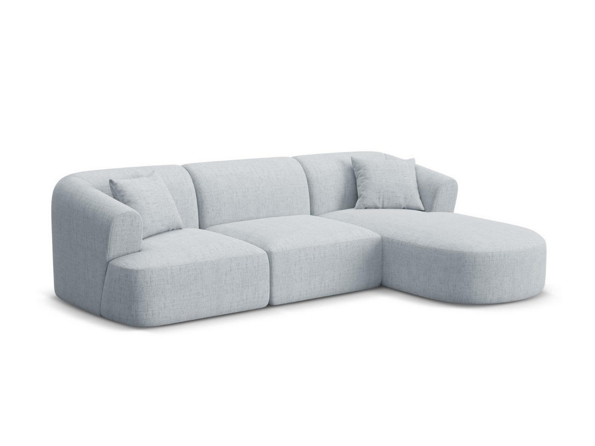 MODULARES-ECKSOFA rechts Campi aus strukturiertem Stoff hellgrau 4 Sitzplätze - Hellgrau, Textil (156/256cm) - Cosmopolitan Design