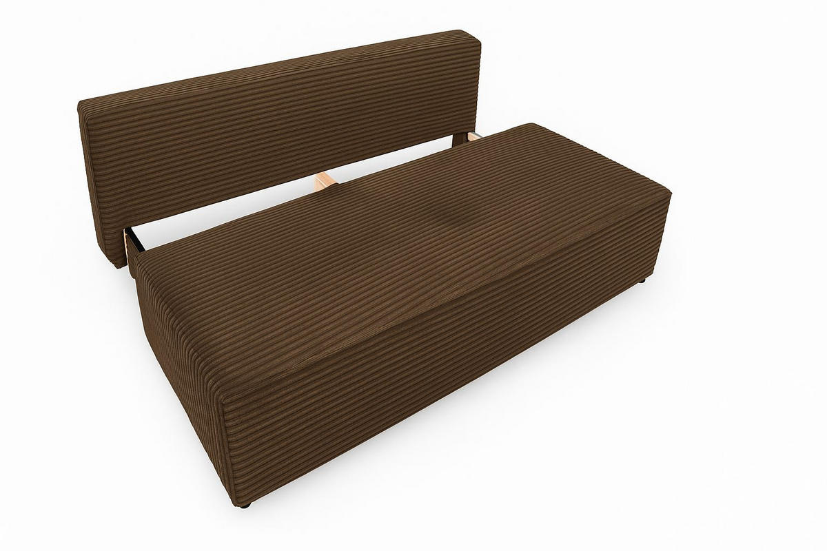 SCHLAFSOFA mit Bettkasten DUO, Stoff Velo, Braun - Braun, Holz (198/89/90cm) - Kaiser Möbel