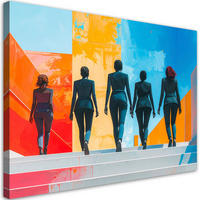 LEINWANDBILD Figuren Menschen Bunt Abstrakt 120x80cm - Multicolor, Textil (120/80cm) - Feeby