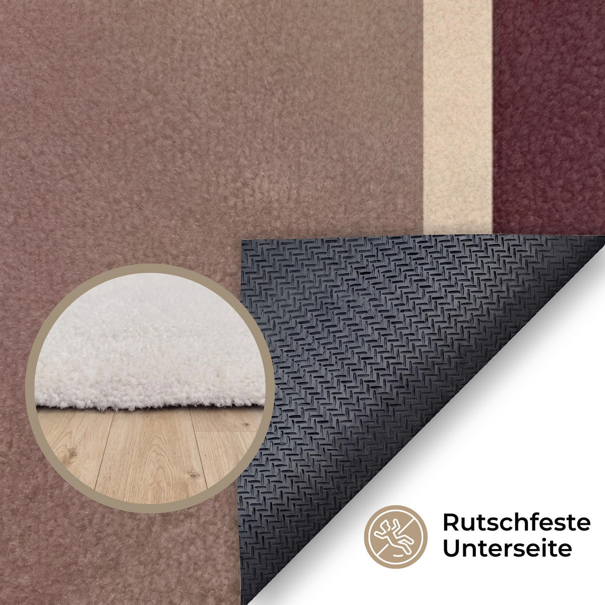 KOBERCE - Roviny - abstraktné - Bordeaux - línie - 200x140 cm - viacfarebná, textil/plast (200/0.4cm) - OnlyWow