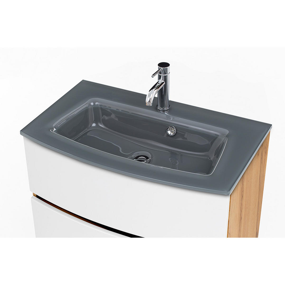 BADMÖBEL-SET 3-TLG. Lauria-03 - Weiß, Holzwerkstoff (135/200/49cm) - Lomado