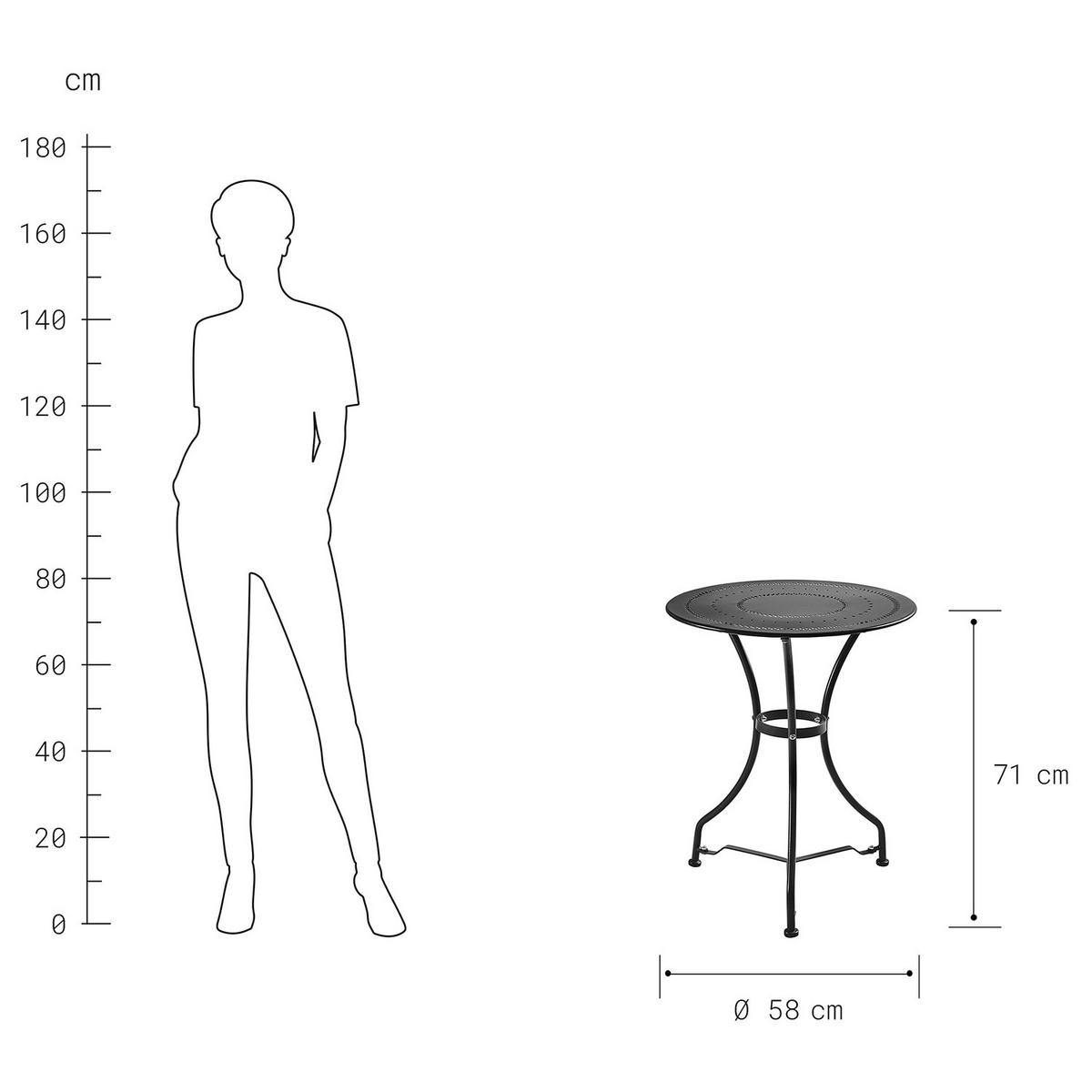GARTENMÖBEL-SET (3-teilig) Century - Schwarz, Metall - BUTLERS