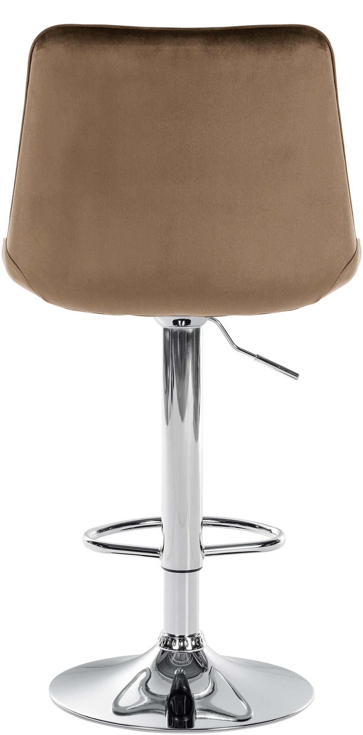 BARHOCKER Tolor Samt chrom braun - Chromfarben/Braun, Textil/Metall (49.5/112/50cm) - TPFLiving