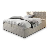 POSTEL BOXSPRING RIVA 160x200 cm, s matrací a úložným prostorem, béžová - béžová, kompozitní dřevo/textil (160/200cm) - MASSENO