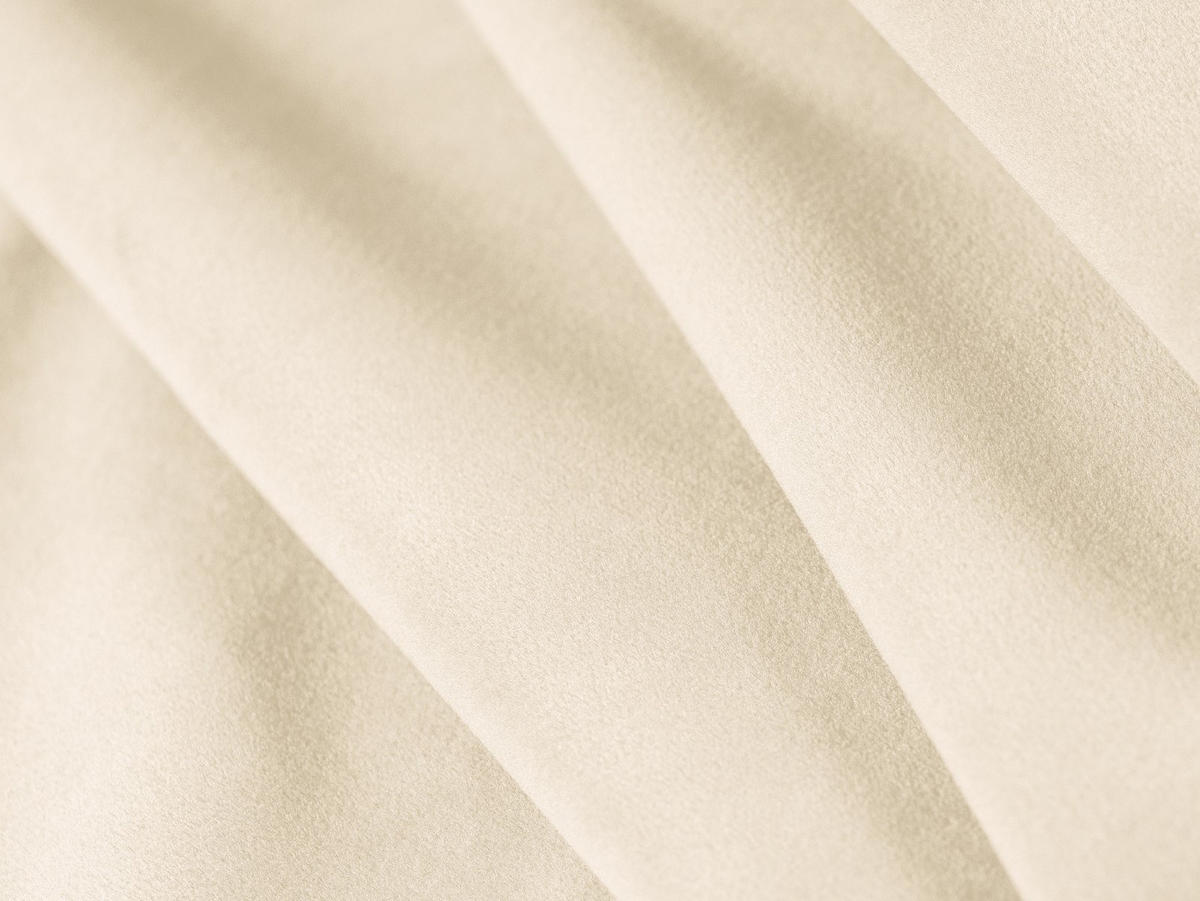 PANORAMASOFA Kendal aus Samt elfenbein 7 Sitzplätze - Creme, Textil (203/79/372cm) - Micadoni
