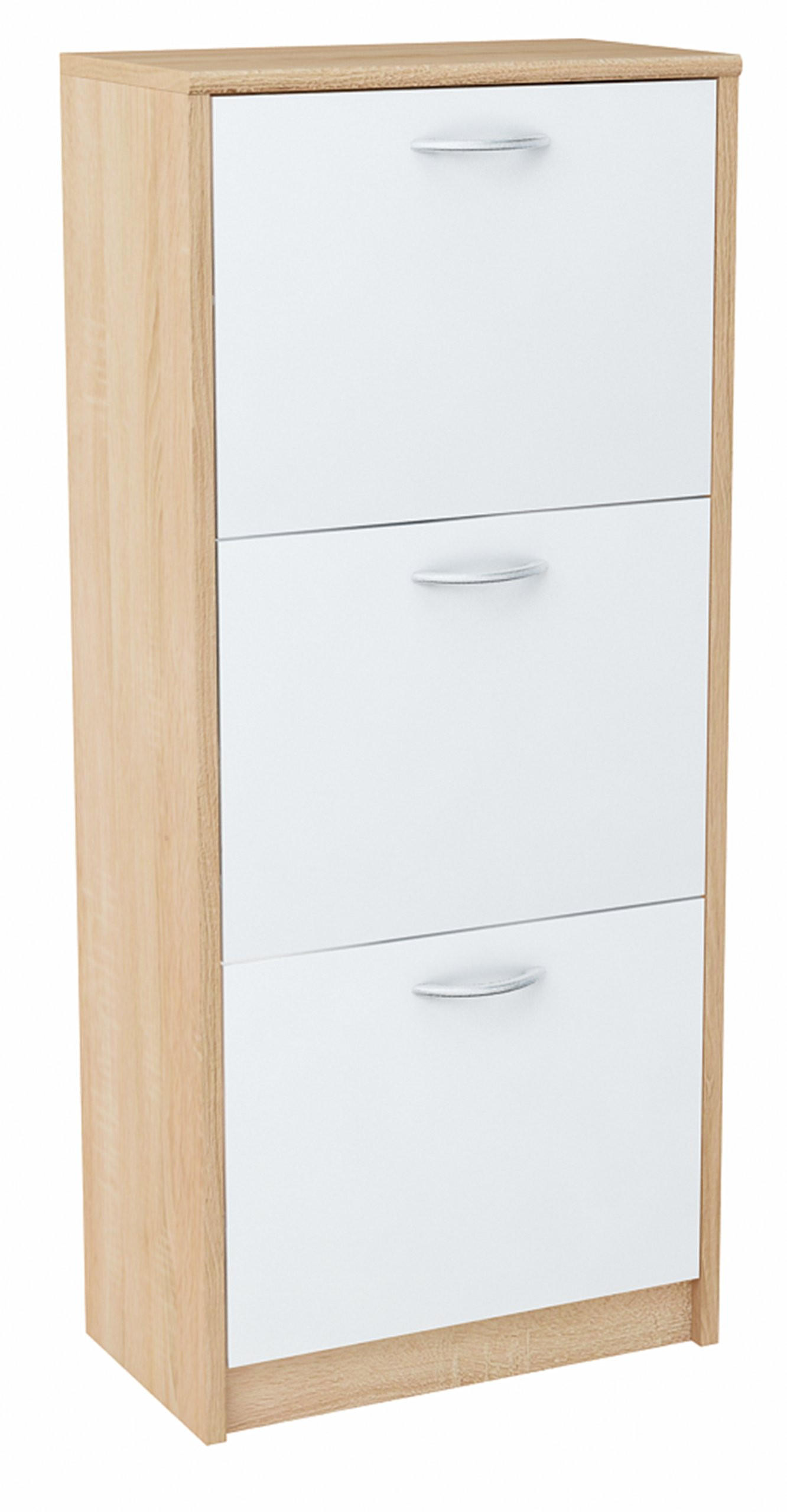 Matkam Möbel Schuhschrank Sonoma Eiche, Weiß 50x116x28 cm