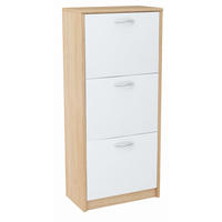 SCHUHSCHRANK 3S Sonoma Eiche-Weiß 50/28/116 cm - Weiß/Sonoma Eiche, Holzwerkstoff (50/116/28cm) - Matkam Möbel