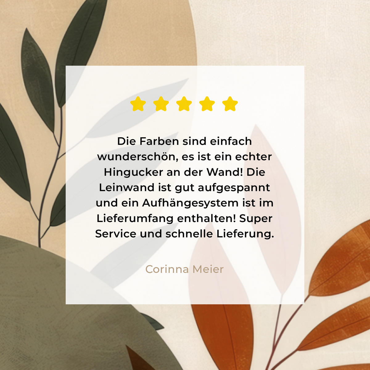 LEINWANDBILD Formen - Rund - Blätter - Beige 20x20 cm - Rostfarben, Textil (20/20cm) - MuchoWow