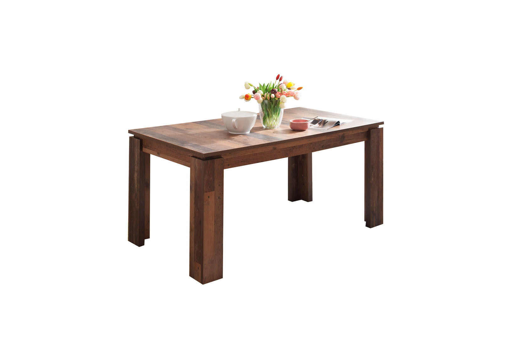 ESSTISCH Old Wood Dekor - Braun, Holzwerkstoff (90/160/77cm) - ebuy24