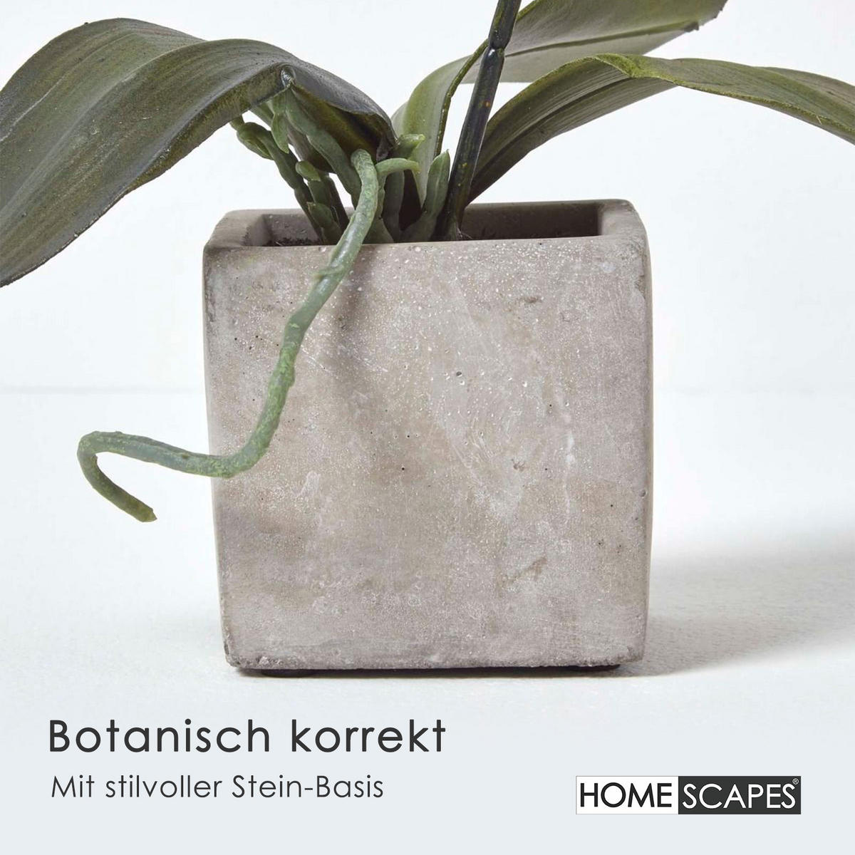 KUNSTBLUMEN 2er-Set Orchideen weiß & lila im Deko-Topf, 40 cm - Multicolor, Kunststoff (40cm) - Homescapes