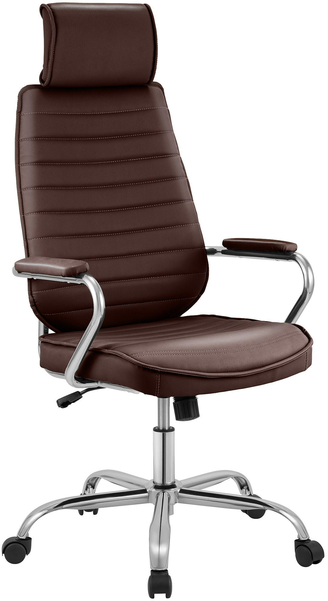 CHEFSESSEL Lederlook Bordeauxrot - Chromfarben/Bordeaux, Textil/Metall (60/117/67cm) - CLP