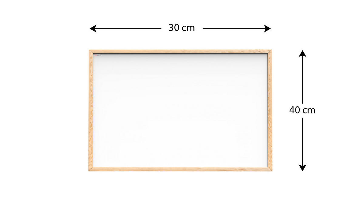 WHITEBOARD Magnetisch mit Naturholzrahmen 30x40cm - Weiß, Metall (30/40/1.5cm) - ALLboards