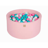 BÄLLEBAD für Kinder, Cotton, Hellrosa - Türkis/Hellrosa, Textil (90/90/40cm) - MeowBaby