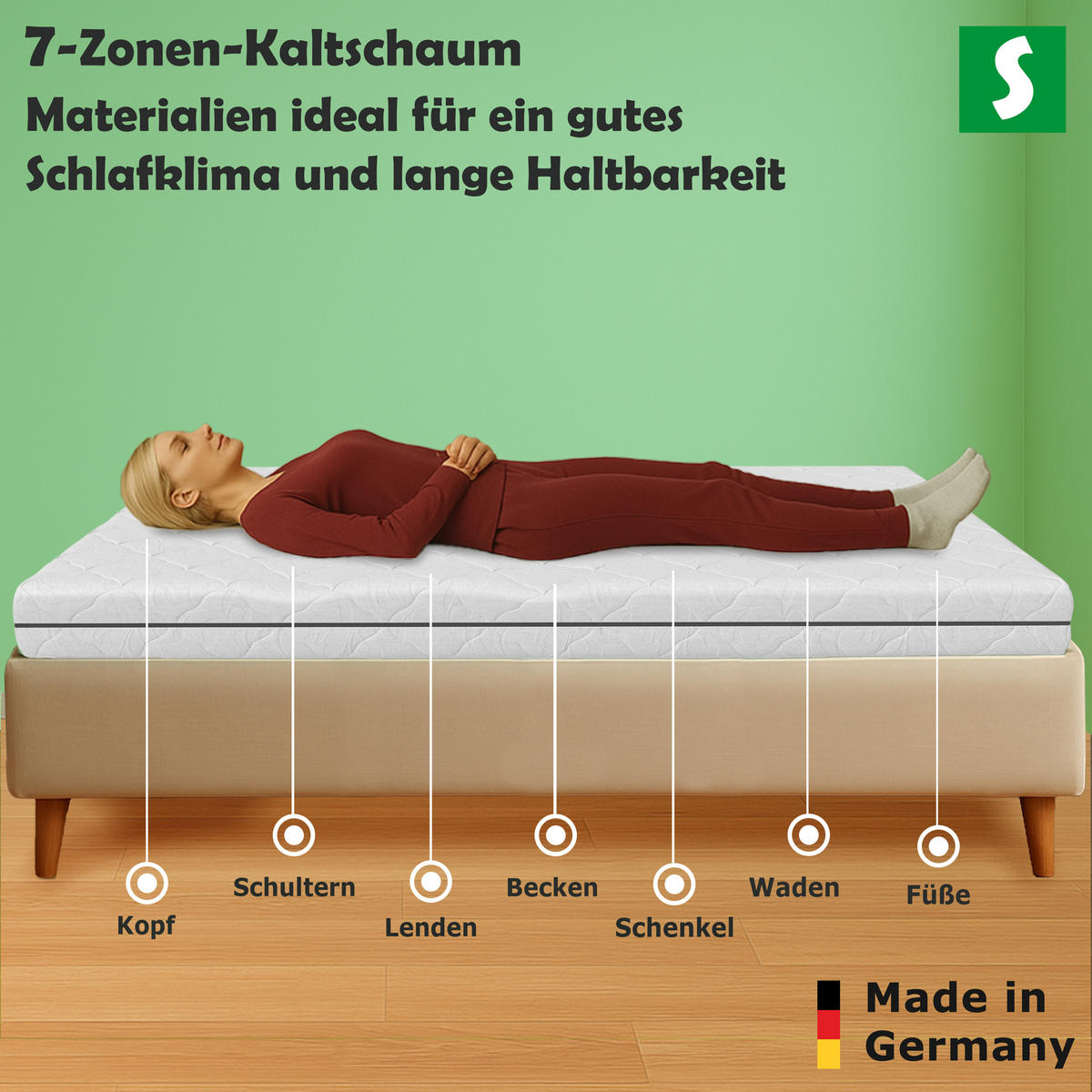 TASCHENFEDERKERNMATRATZE 140x200 cm - Weiß, Textil (140/200cm) - Schlaftroll