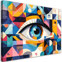 LEINWANDBILD Buntes abstraktes Auge 60x40cm - Multicolor, Textil (60/40cm) - Feeby