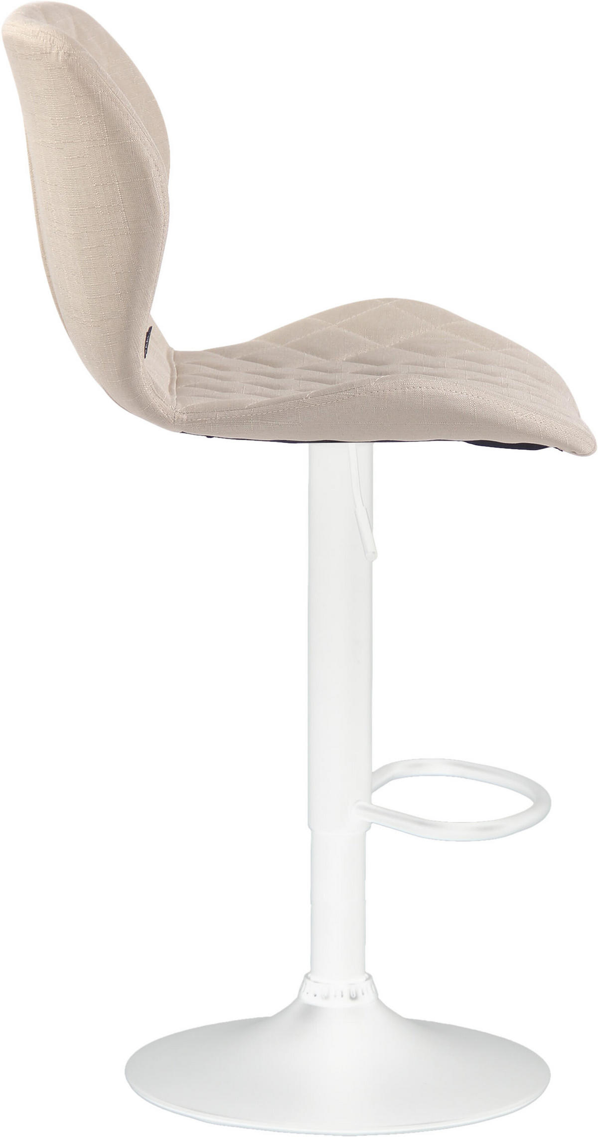 BARHOCKER Cora, Gestell weiß, Stoff Creme - Creme/Weiß, Textil/Metall (47/100/51cm) - TPFLiving