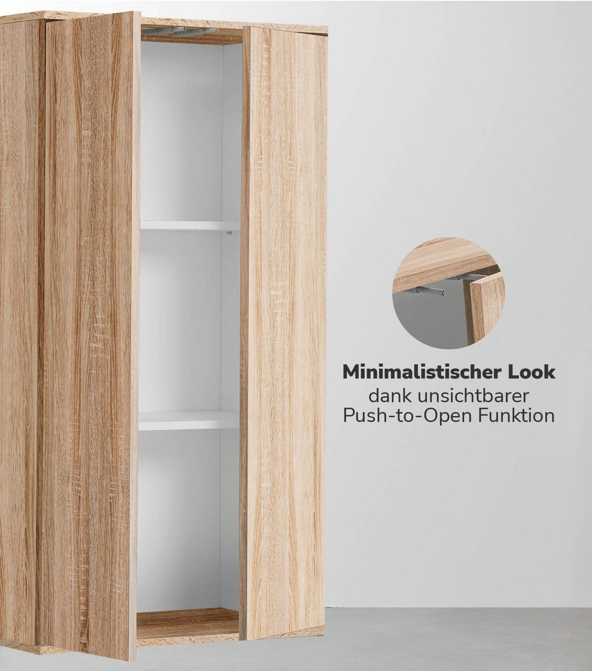 MEHRZWECKSCHRANK Der Schlanke - Sonoma Eiche, Holzwerkstoff (60/110/34cm) - Mokebo