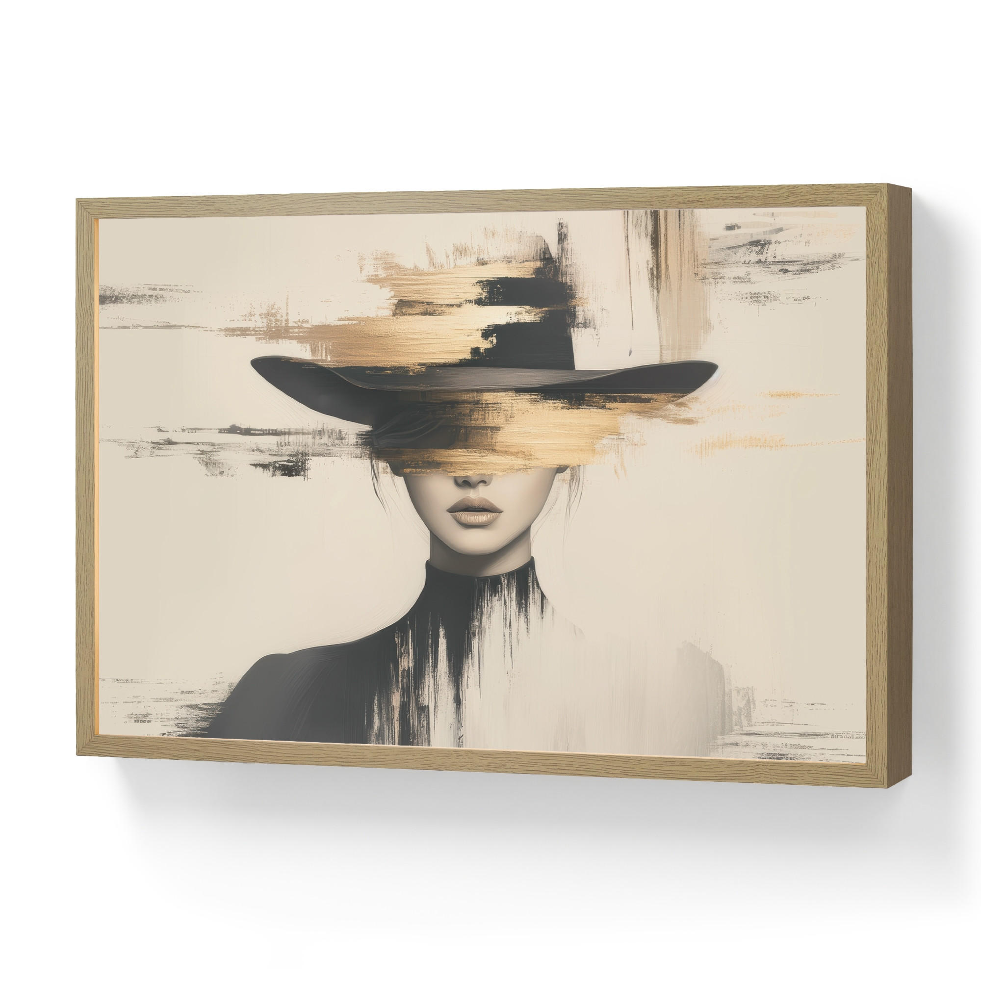 OnlyWow NÁSTĚNNÁ LAMPA S AKUMULÁTOREM Žena - klobouk - barva 60x40 cm