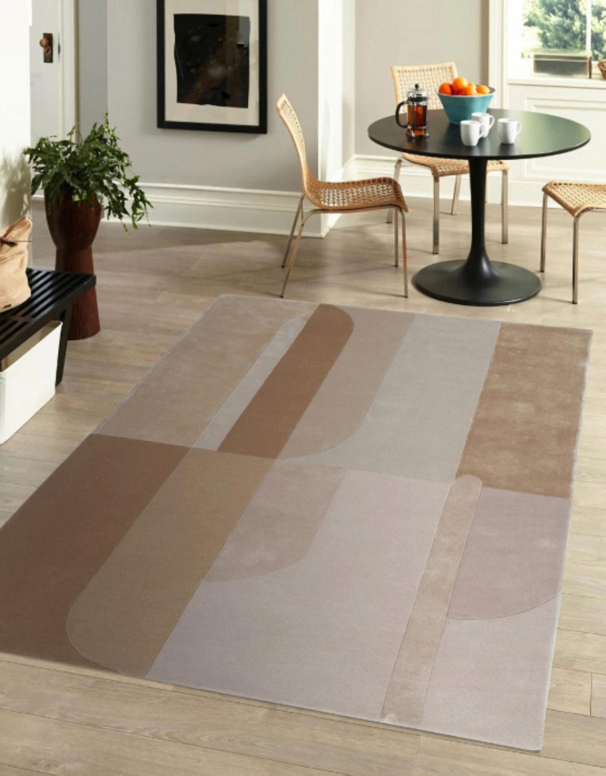 TEPPICH modern handgetuftet Wolle Viskose RICHMOND Beige 160 x 230 cm - Beige, Naturmaterialien (160/230cm) - Novatrend