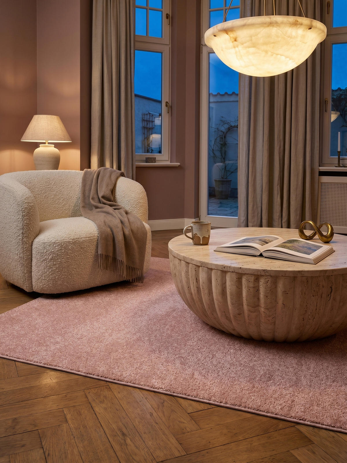 TEPPICH Wohnzimmer Einfarbig Pflegeleicht Waschbar OEKO-TEX Rosa 200x290 cm Schadstoffgeprüft – MAIN - Rosa, Textil (290/200cm) - KADIMA DESIGN