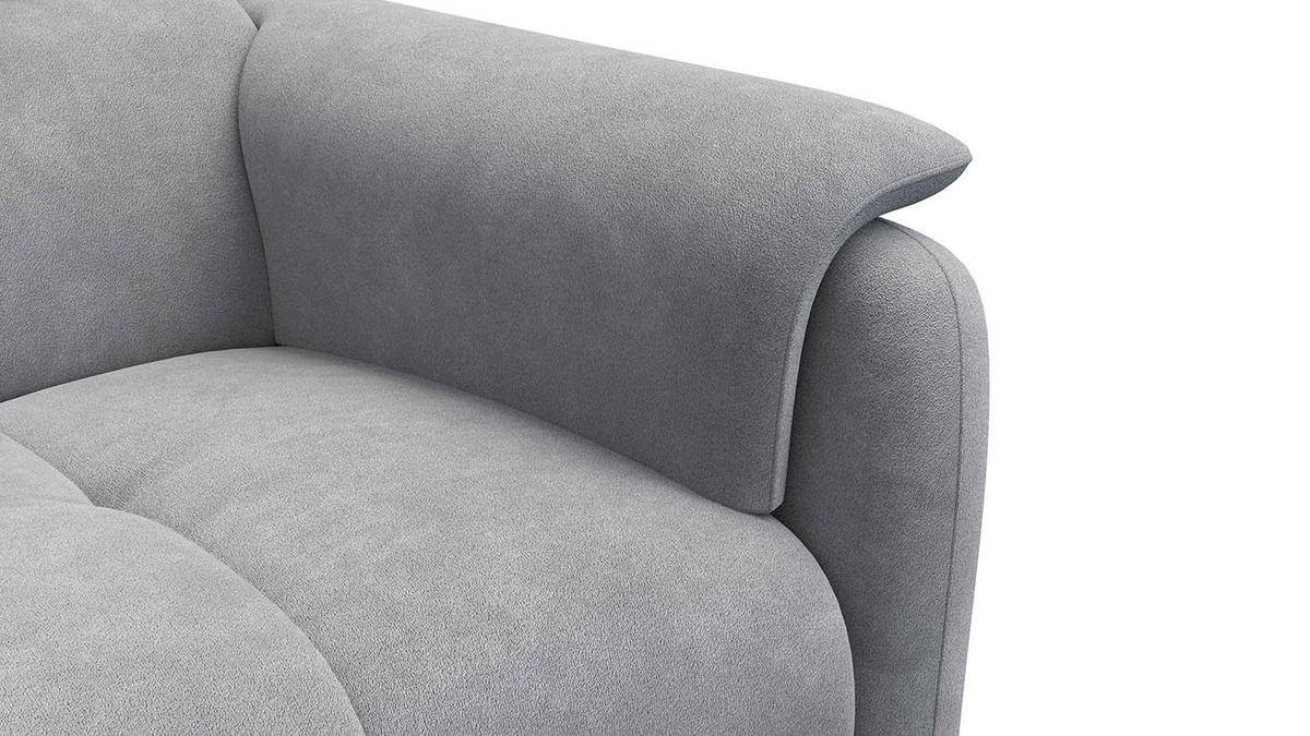 SOFA RODEN 2-Sitzer, hellgrau, Veloursstoff - Hellgrau, Holz/Textil (152/82/103cm) - Wozimo