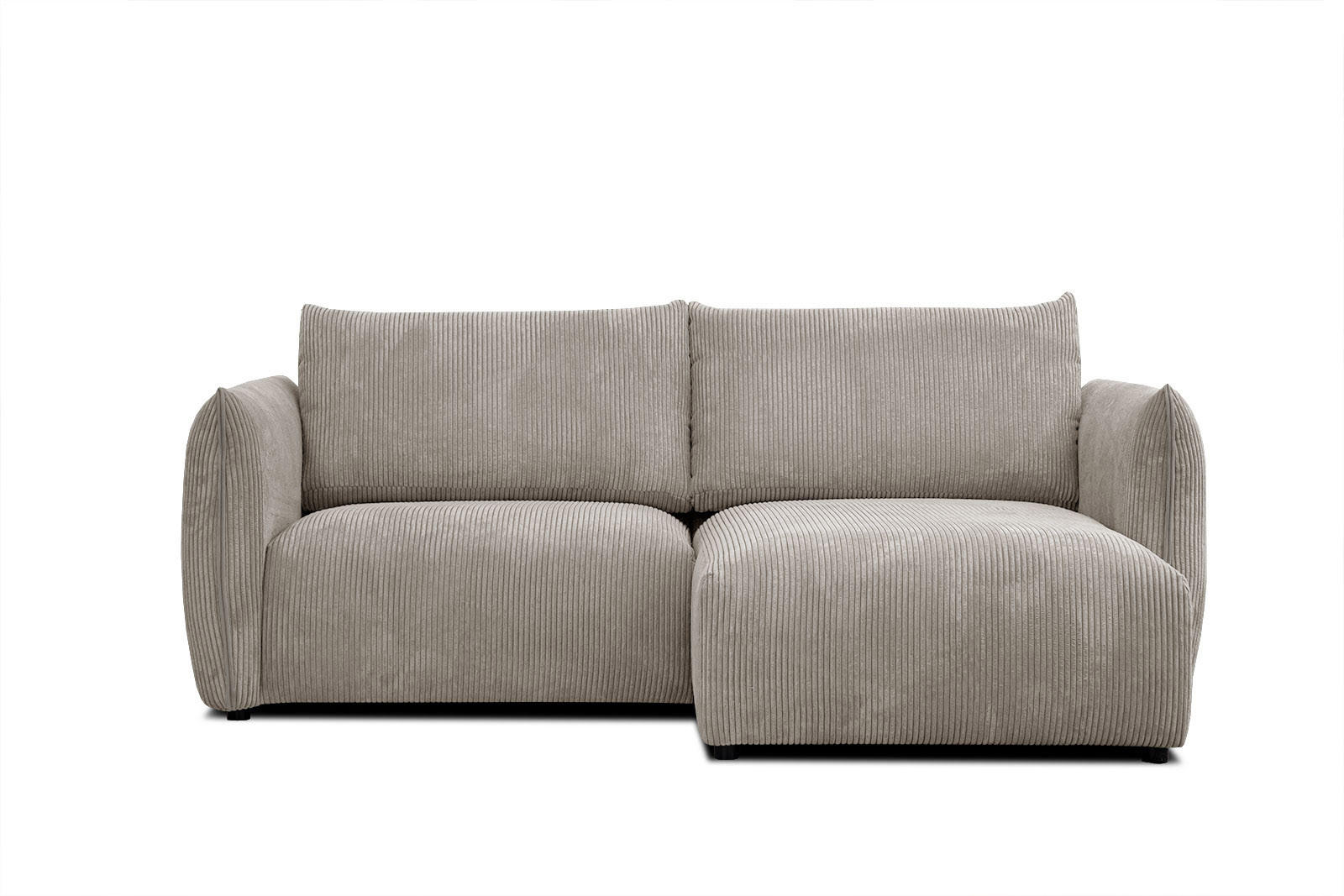 ECKSOFA TAUER 3-Sitzer, taupe - Taupe/Schwarz, Holzwerkstoff/Kunststoff (206/173cm) - Courtois Laville