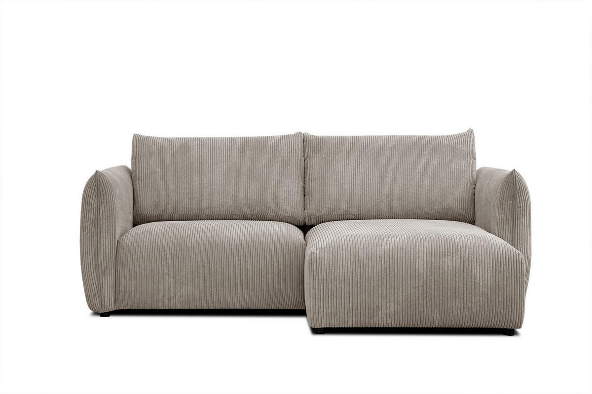ECKSOFA TAUER 3-Sitzer, taupe - Taupe/Schwarz, Holzwerkstoff/Kunststoff (206/173cm) - Courtois Laville