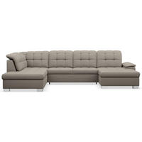 WOHNLANDSCHAFT Jamaal Taupe rechtsseitig - Taupe/Schwarz, Textil (330/106/212cm) - Selsey