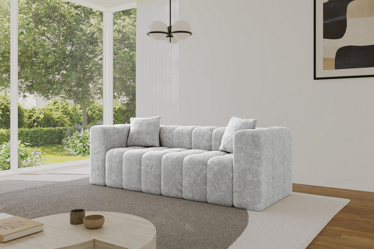 POHOVKA 2-MÍSTNÁ DONY-2 232x90x71 cm Šedá Žinylka - šedá/černá, kompozitní dřevo/textil (232/71/90cm) - ALTDECOR