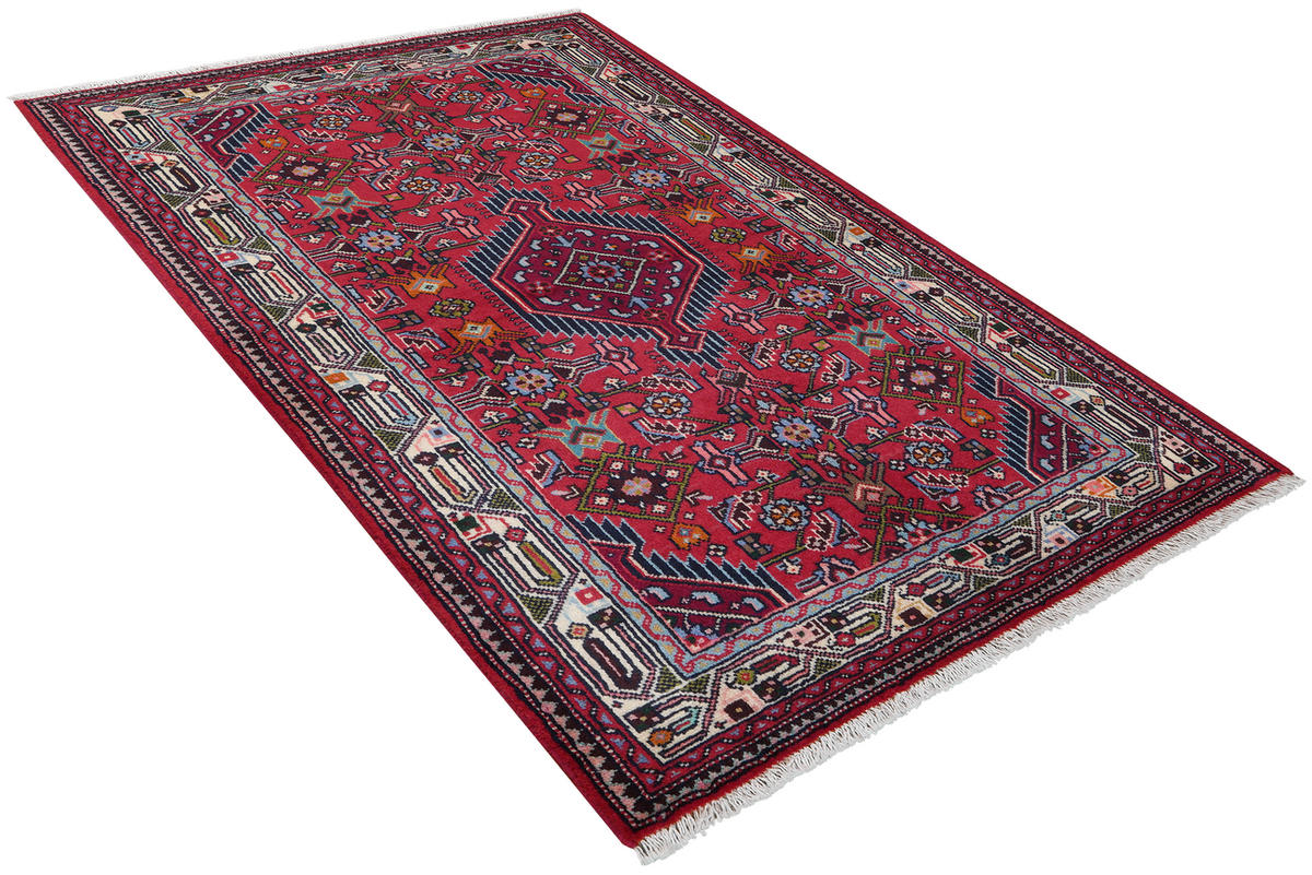 TEPPICH Assadabad Rot 154/103 cm Schurwolle - Rot, Textil (103/154cm) - Looma