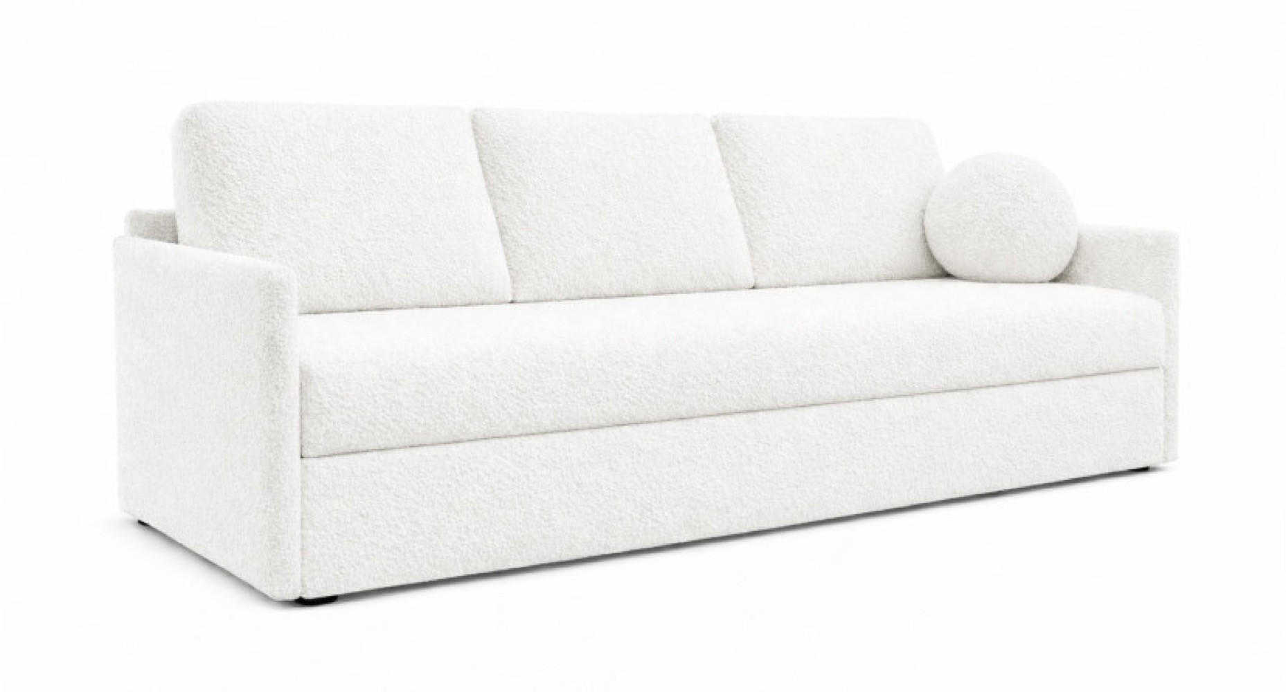 SOFA Weiß SISI Mit Schlaffunktion Boucle - Weiß, Textil (207/90/87cm) - Sepro Meble
