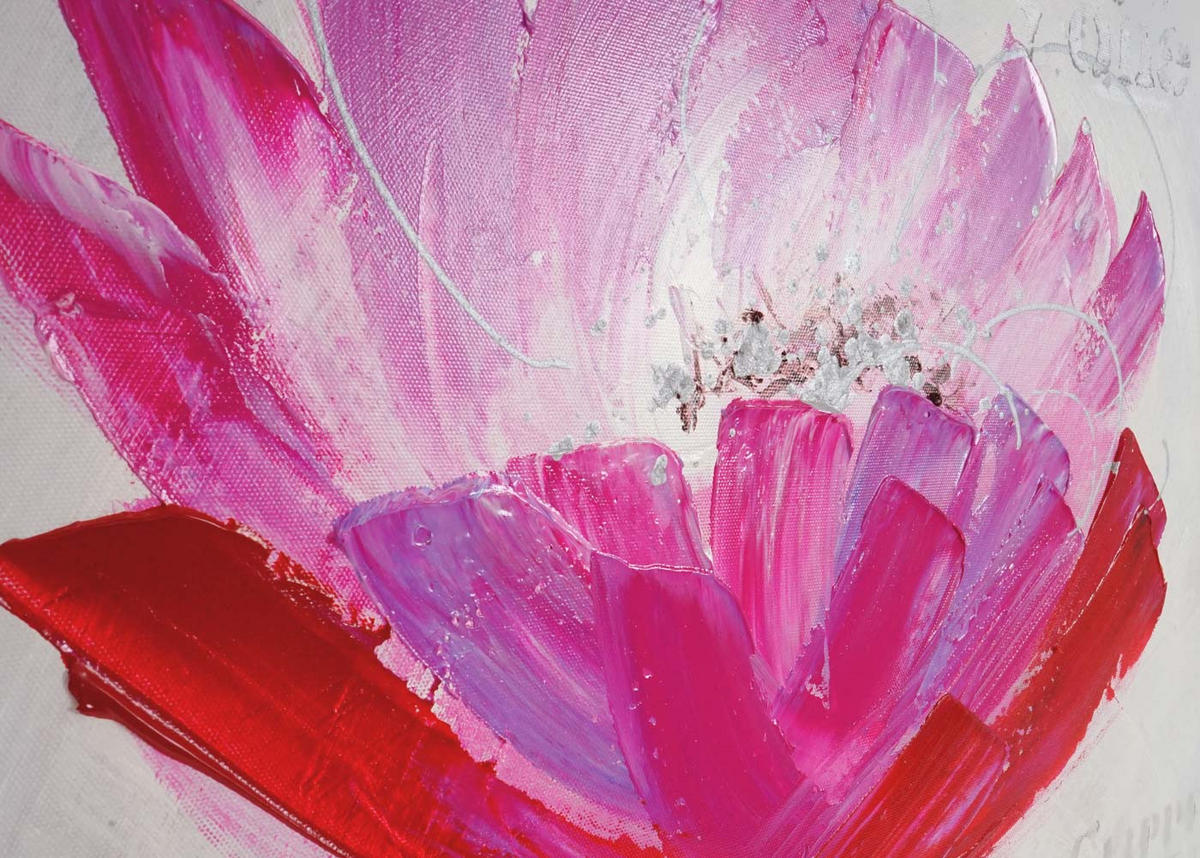 ÖLGEMÄLDE ORCHIDEE HANDGEMALT Mehrfarbig - Multicolor, Textil (50/100cm) - Jamb